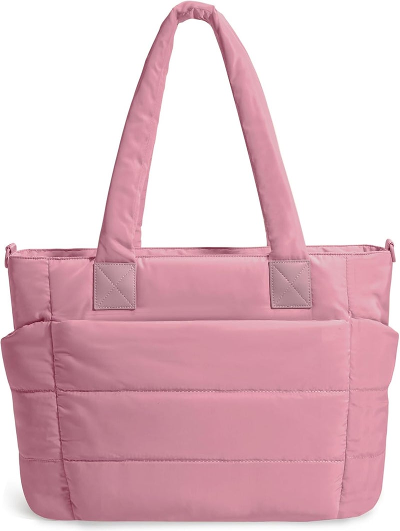 GASSDA Tote Bag for Women Puffer Tote Bag Large Nurse Bags Shoulder Handbag with Zipper for Work Travel - Image 1